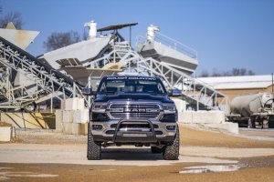 Ram 1500 LED Bull Bar - Front - Rough Country - Single-Row 20-inch Black-Series with Cree LEDs - Black - '19-'24